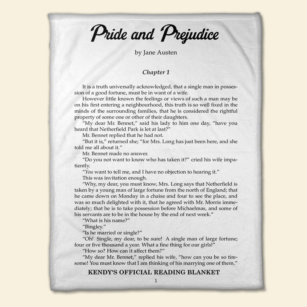 Pride And Prejudice Jane Austen - Personalized Blanket - Blanket - GoDuckee