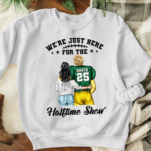 For Football Player - We're Just Here For The Halftime Show Personalized Football Couple Shirt - Shirts - GoDuckee