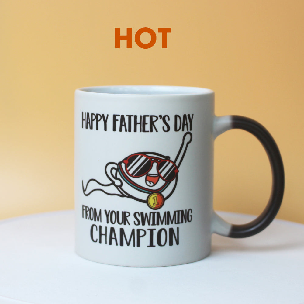 Happy Father's Day From Your Swimming Champion - Magic Mug - Magic Mug - GoDuckee