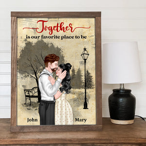 Together Is Our Favorite Place To Be Personalized Couple Canvas Print, Gift For Couple - Poster & Canvas - GoDuckee