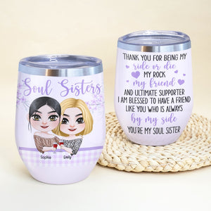 Thank You For Being My Ride Or Die, Personalized Wine Tumbler, Gift For Bestie - Wine Tumbler - GoDuckee