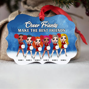 Cheerleading Cheer Friends Make The Best Friends Personalized Aluminium Benelux Ornament - Ornament - GoDuckee