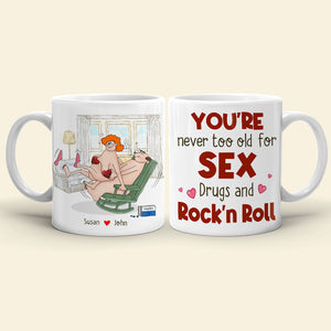 Personalized Naughty Couple Mug, You're Never Too Old For Sx - Coffee Mug - GoDuckee