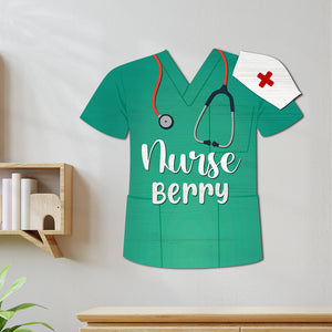 Personalized Nurse Uniform 2 Layers Wood Sign Gift For Her - Wood Sign - GoDuckee