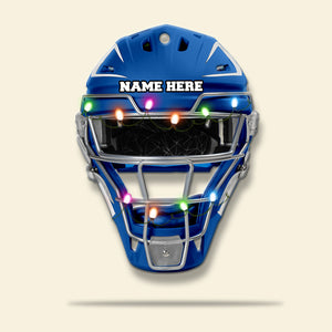 Baseball Helmet With Christmas Light - Personalized Christmas Ornament - Ornament - GoDuckee