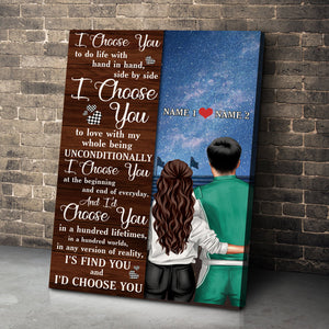Personalized Racing Couple Poster - I Choose You To Do Life With Hand In Hand, Side By Side - Poster & Canvas - GoDuckee