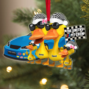 Personalized Duck Racing Family Ornament, Christmas Tree Decor - Ornament - GoDuckee