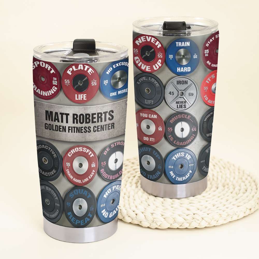 Personalized Weightlifting Tumbler Cup - No Pain No Gain - - Tumbler Cup - GoDuckee