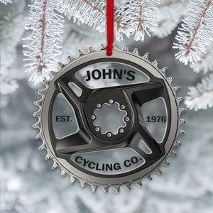 Personalized Bike Chainring Ornament, Christmas Tree Decor - Ornament - GoDuckee