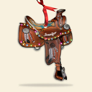 Horse Saddle, Personalized Ornament, Christmas Gift For Horse Lovers - Ornament - GoDuckee