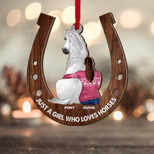 Just A Girl Who Loves Horses, Personalized Wood Ornament, Christmas Gift - Ornament - GoDuckee