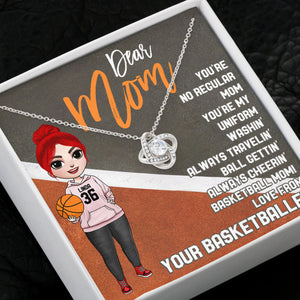 Basketball Mom Love From Your Basketballer Personalized Love Knot Necklace BSB2104 - Jewelry - GoDuckee