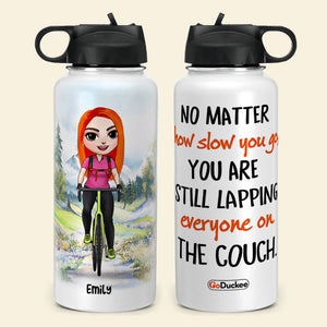 Personalized Cycling Water Bottle - You Are Still Lapping Everyone On The Couch - Water Bottles - GoDuckee