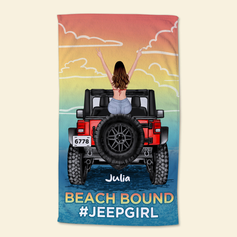 Beach Bound - Personalized Beach Towel - Beach Towel - GoDuckee