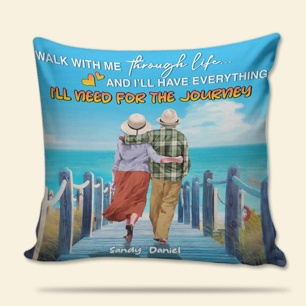 Walk With Me Through Life - Personalized Pillow - Gift For Couple - Pillow - GoDuckee