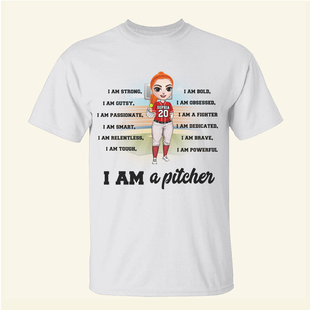 I Am - Personalized Shirts - Gift For Softball Player - Female Softball Front View - Shirts - GoDuckee