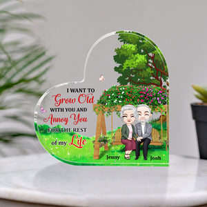 I Want To Grow Old With You Personalized Couple Plaque, Gift For Couple - Decorative Plaques - GoDuckee