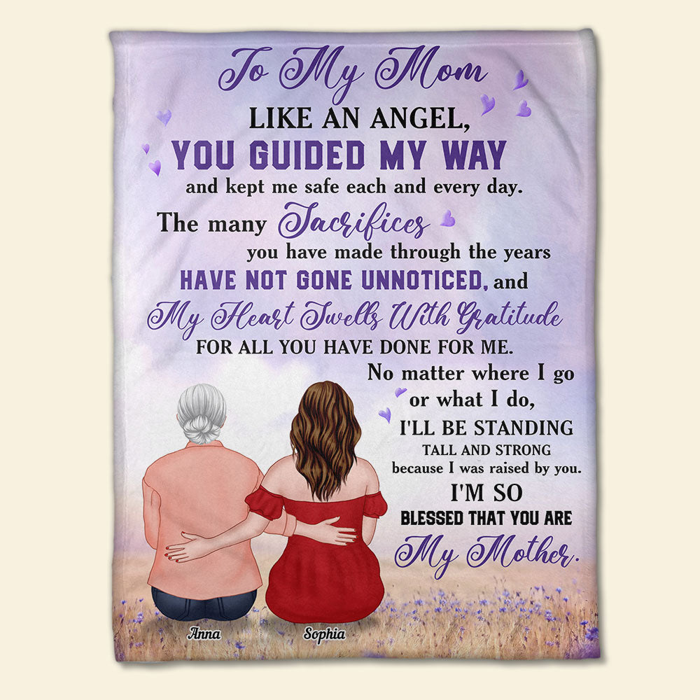 To My Mom Like An Angel - Personalized Blanket - Blanket - GoDuckee