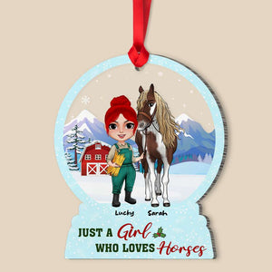 Just A Girl Who Loves Horses, Horse Personalized Shape Ornament - Ornament - GoDuckee