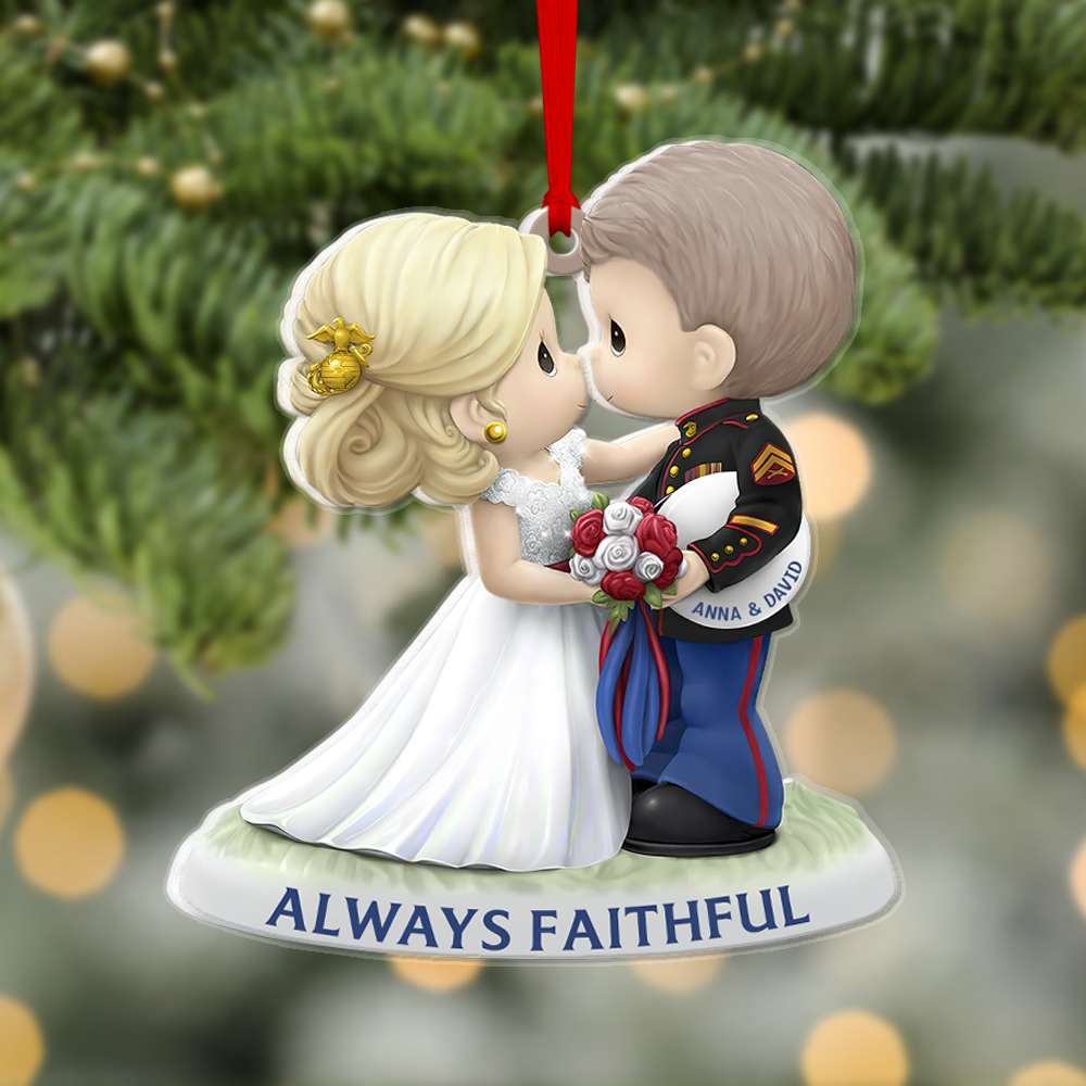 Always Faithful Military Couple Acrylic Custom Shape Ornament - Ornament - GoDuckee