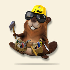 Carpenter Beaver Personalized Christmas Ornament Gift For Carpenter Workers - Ornament - GoDuckee