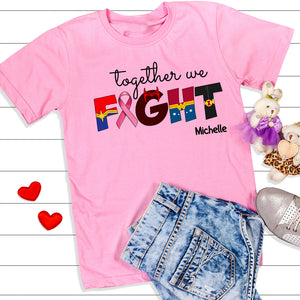 Personalized Breast Cancer Awareness Shirt, Together We Fight - Custom Letters - Shirts - GoDuckee