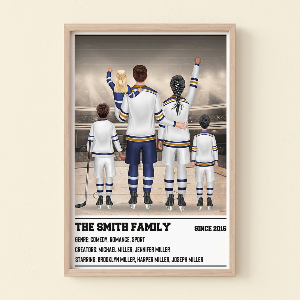 Personalized Hockey Minimalist Poster - Hockey Family Collage Art Print - Poster & Canvas - GoDuckee