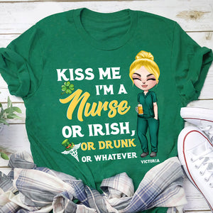 Personalized Drunk Nurse Shirts - Kiss Me I'm A Nurse - St Patrick Day - Shirts - GoDuckee