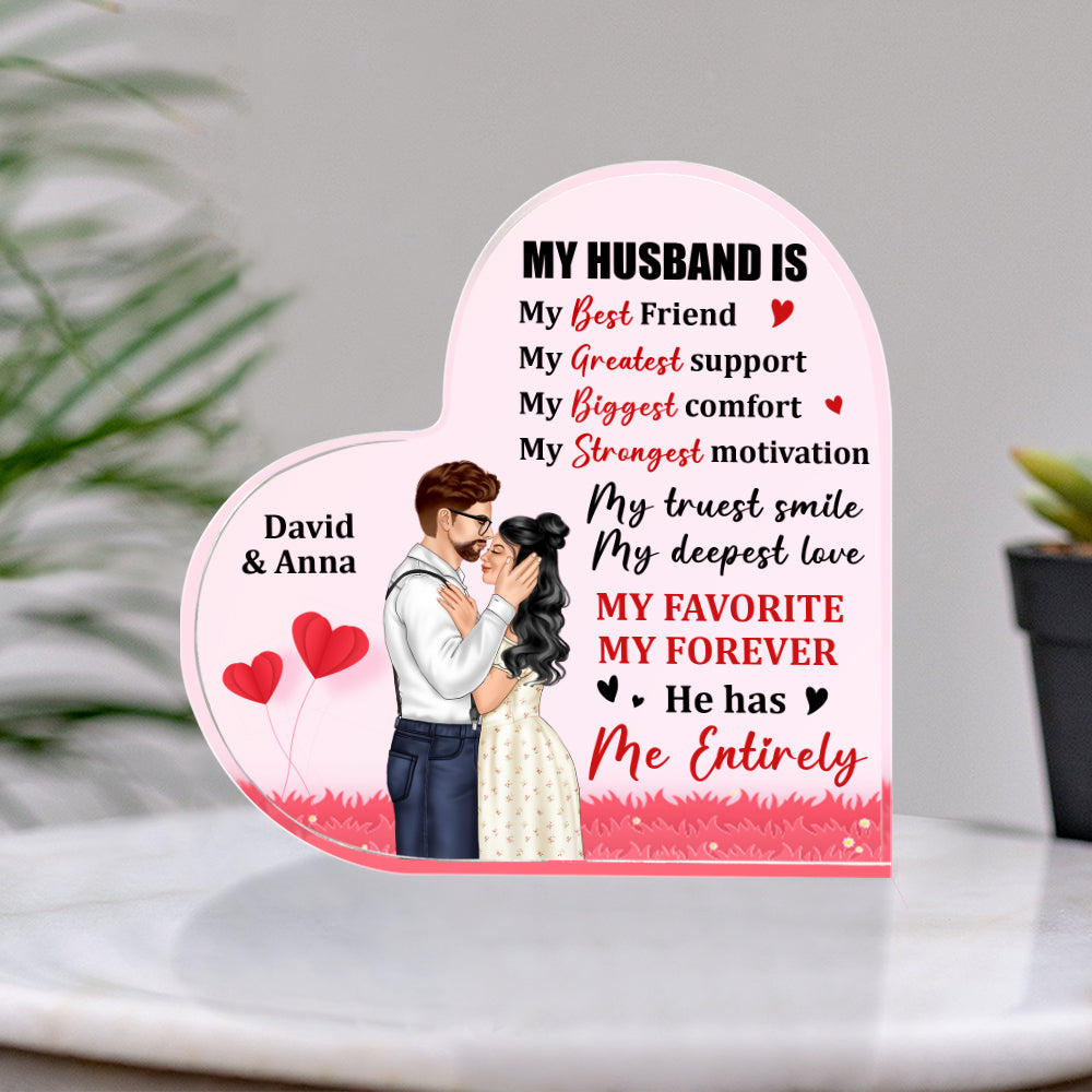 My Husband Is My Best Friend Personalized Couple Plaque, Gift For Couple - Decorative Plaques - GoDuckee
