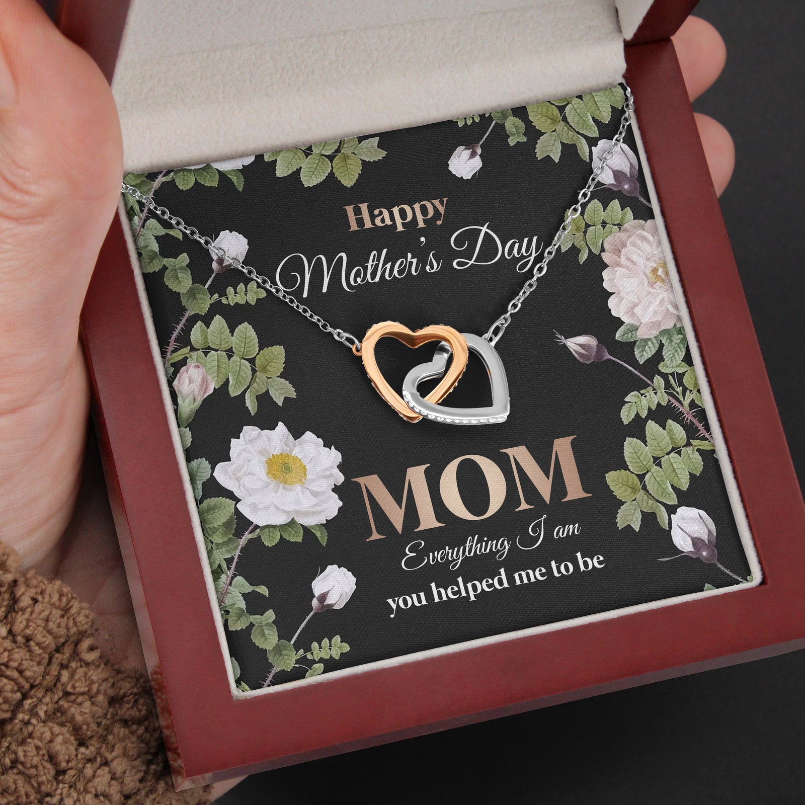 Everything I Am You Helped Me To Be, Mother's Day Necklace, Gift For Mom, Mother's Day Gift - Jewelry - GoDuckee