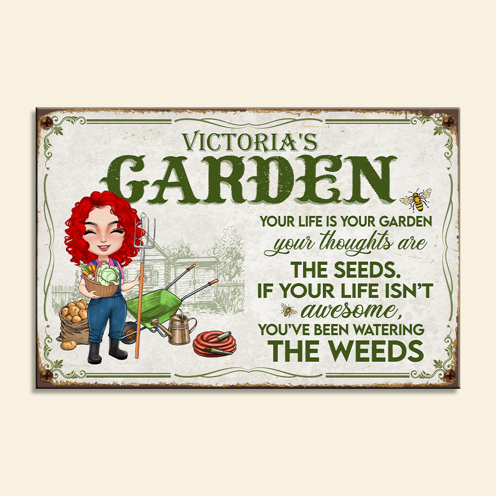 Gardening Your Life Is Your Garden - Personalized Metal Sign - Metal Wall Art - GoDuckee