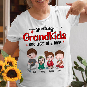 Personalized Grandma Shirt Spoiling Grandkids - One Treat At A Time, Gift From Grandkids - Shirts - GoDuckee