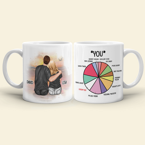 Couple Blanket Hogger Excellent Cook, Personalized Love Pie Chart White Mug - Coffee Mug - GoDuckee