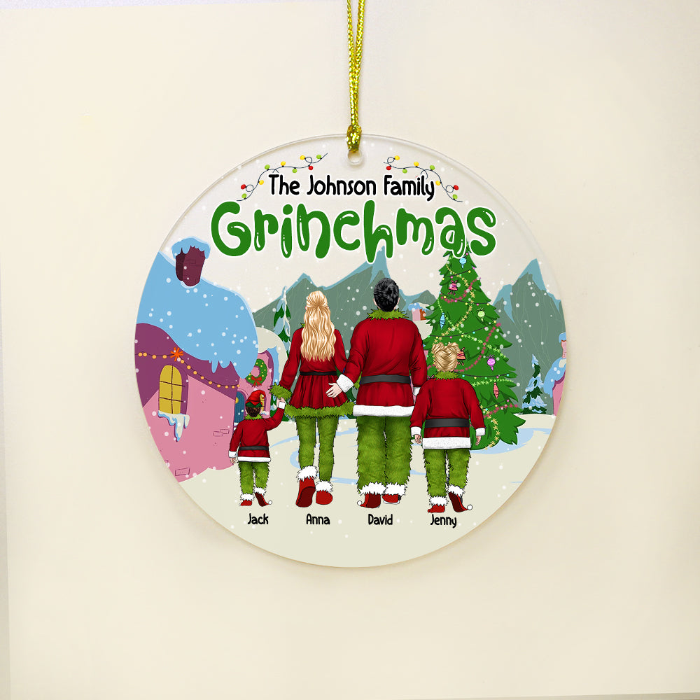 Personalized Grinchmas Family Ornament, Christmas Gift For Family - Ornament - GoDuckee