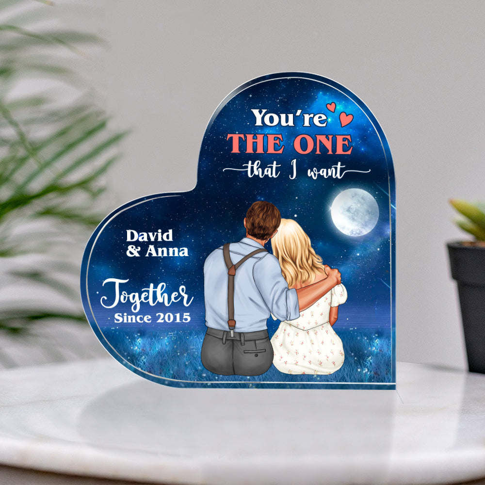 You're The One That I Want Personalized Couple Plaque, Gift For Couple - Decorative Plaques - GoDuckee