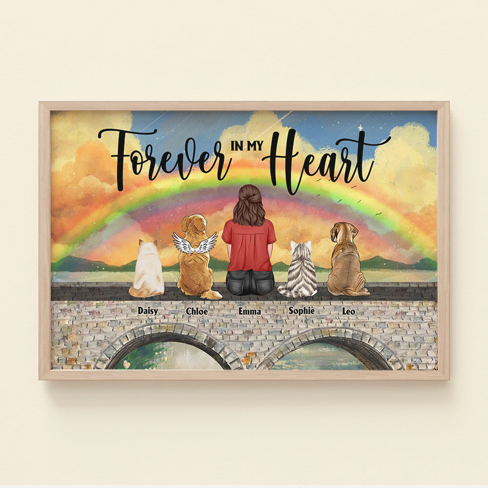 Forever In My Heart Personalized Heaven Canvas Printed, Gift For Pet Lover - Poster & Canvas - GoDuckee