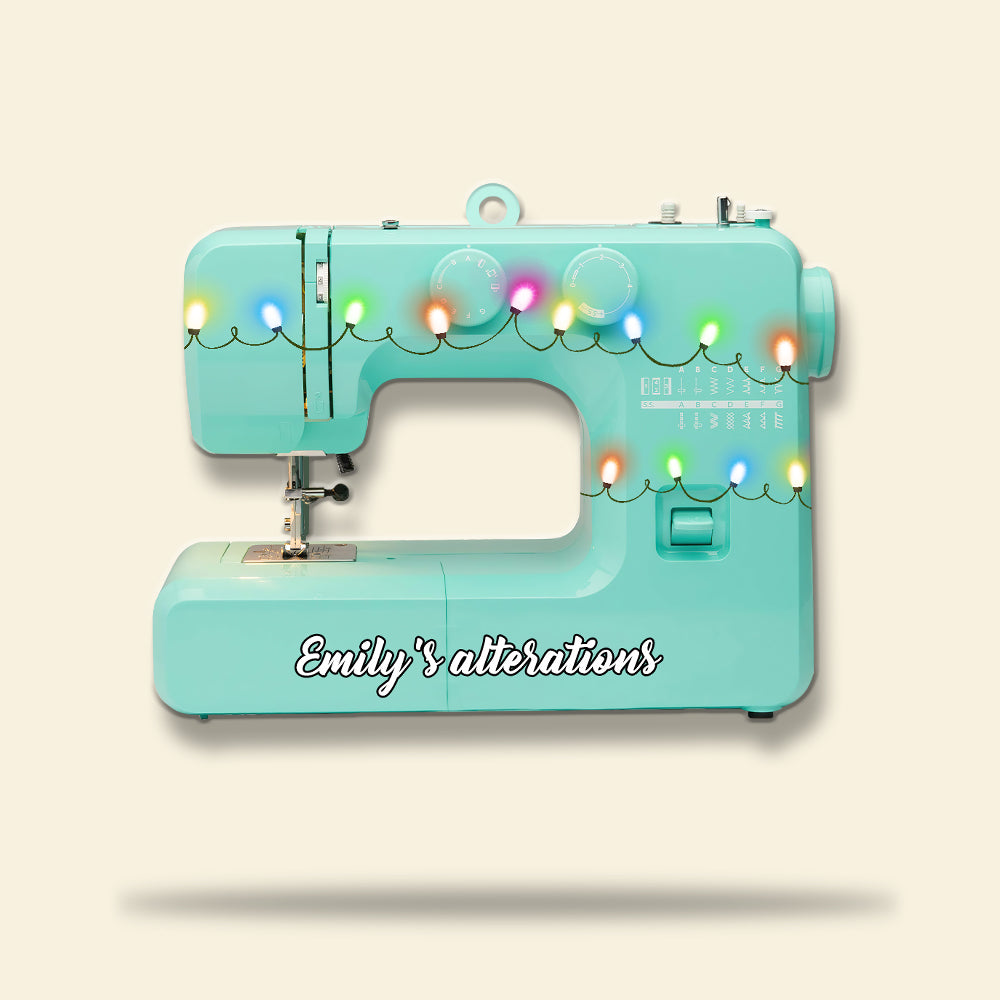 Sewing Machine With Christmas Light - Personalized Christmas Ornament - Ornament - GoDuckee