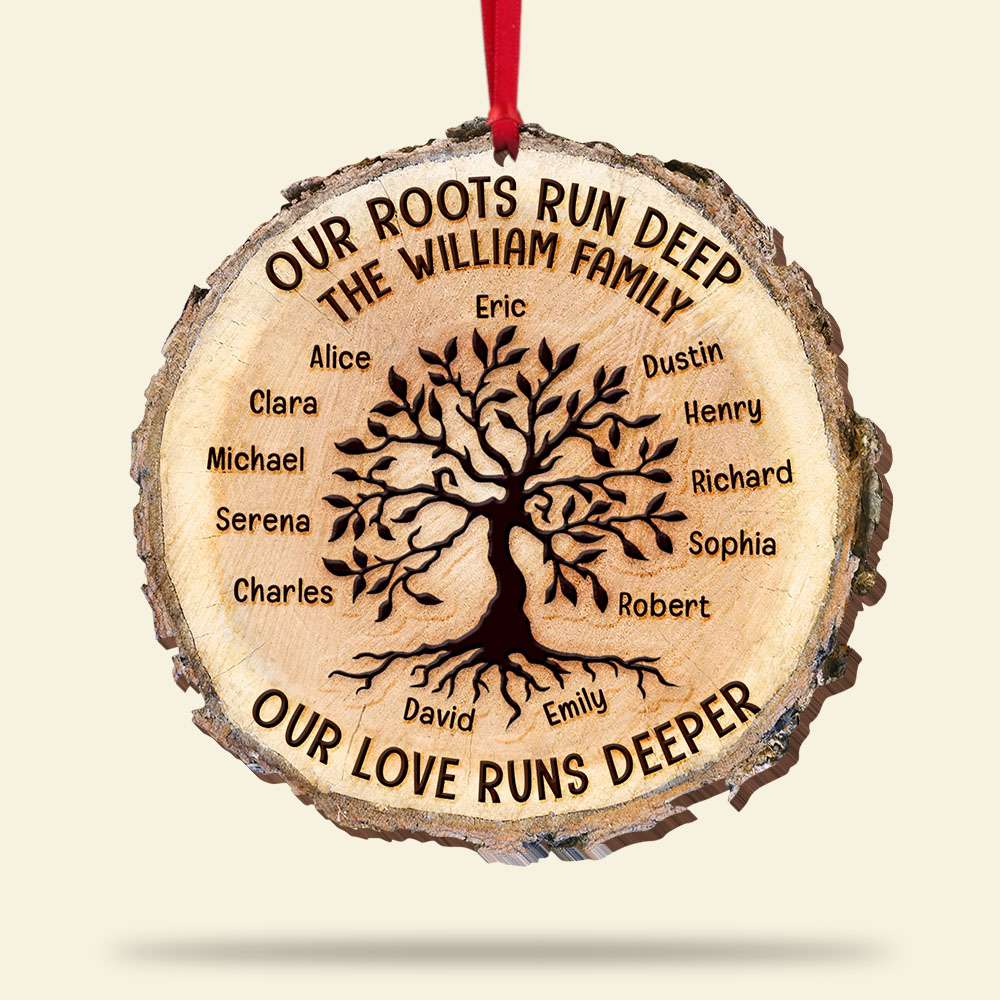 Our Roots Run Deep Our Love Runs Deeper, Personalized Family Tree Wood ...