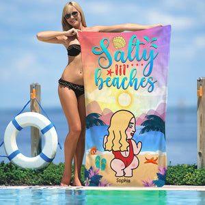 Salty Lil' Beaches - Beach Towel - Gift For Friends - Beach Towel - GoDuckee