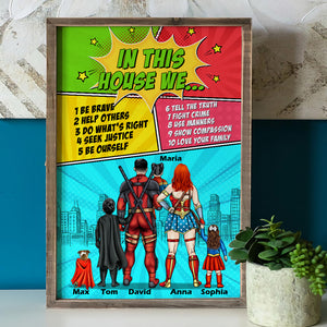 In This Super House We're Be Brave Personalized Canvas Print Gift For Family - Poster & Canvas - GoDuckee