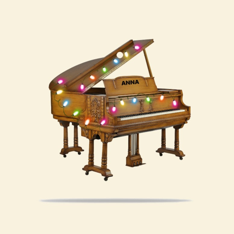 Piano with Christmas Light Personalized Christmas Ornament - Ornament - GoDuckee