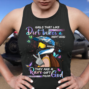 Girls That Like Dirt Bikes Aren't Weird Personalized Motocross Girl Shirt Gift For Her - Shirts - GoDuckee