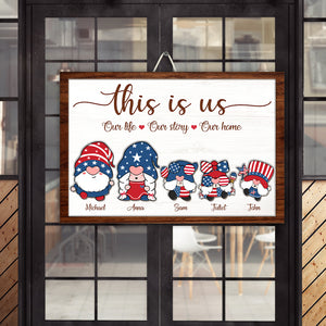 This Is Us Our Life Our Story Our Home Personalized Independence Day Layered Wood Sign Stand - Wood Sign - GoDuckee