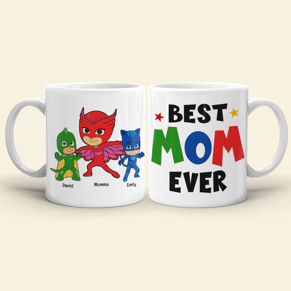 Mom and Kids Personalized Coffee Mug Mother's Day Gift DR-WHM-01QHQN300323 - Coffee Mug - GoDuckee