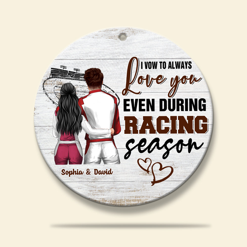 Racing Couple I Vow To Always Love You - Personalized Christmas Ornament - Ornament - GoDuckee