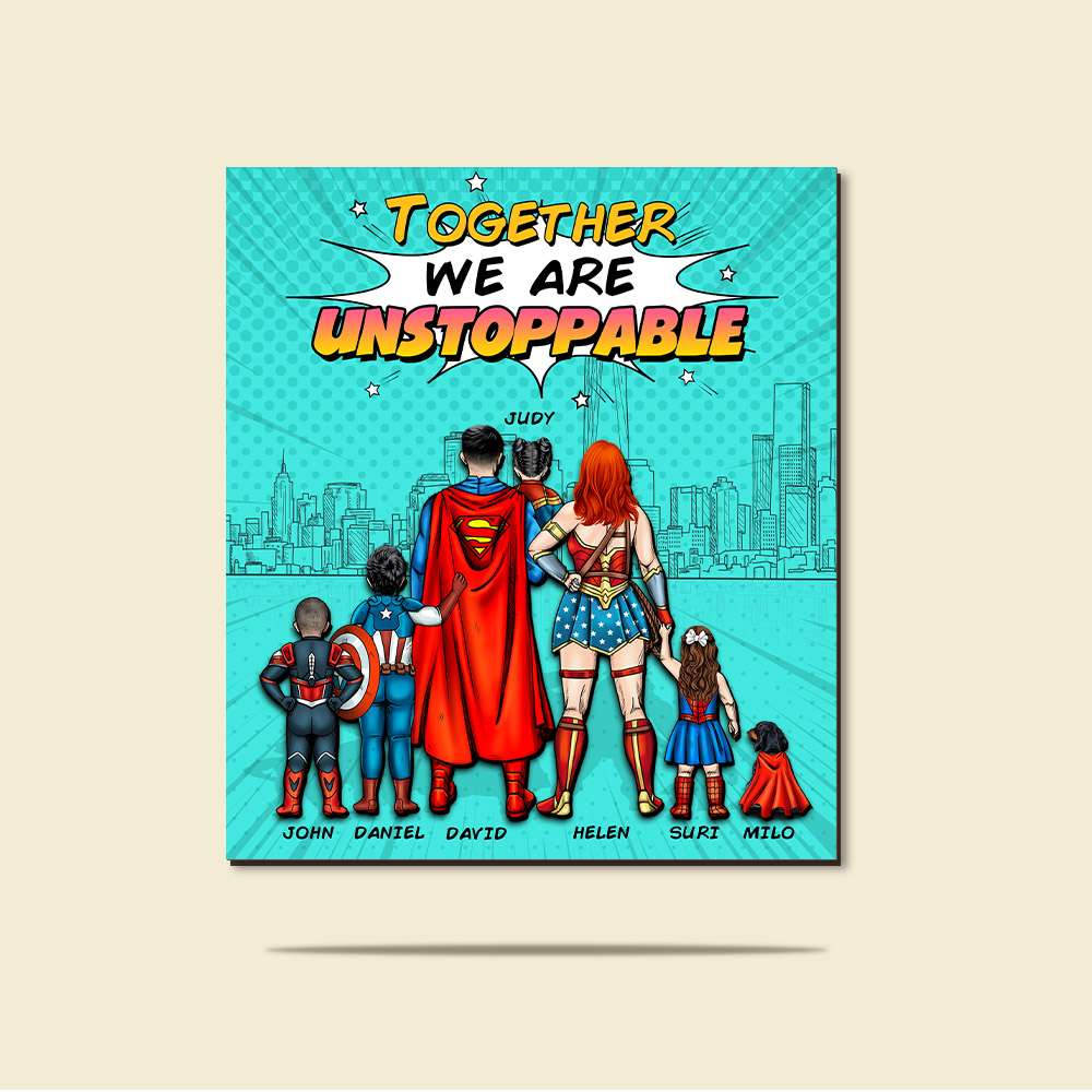 Family Together We Are Unstoppable - Personalized Wood Sign - Wood Sign - GoDuckee