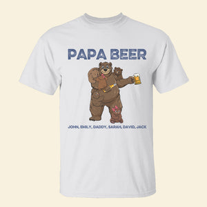Papa Beer, Gift For Dad, Personalized Shirt, Father Bear And Kids Shirt, Father's Day Gift - Shirts - GoDuckee