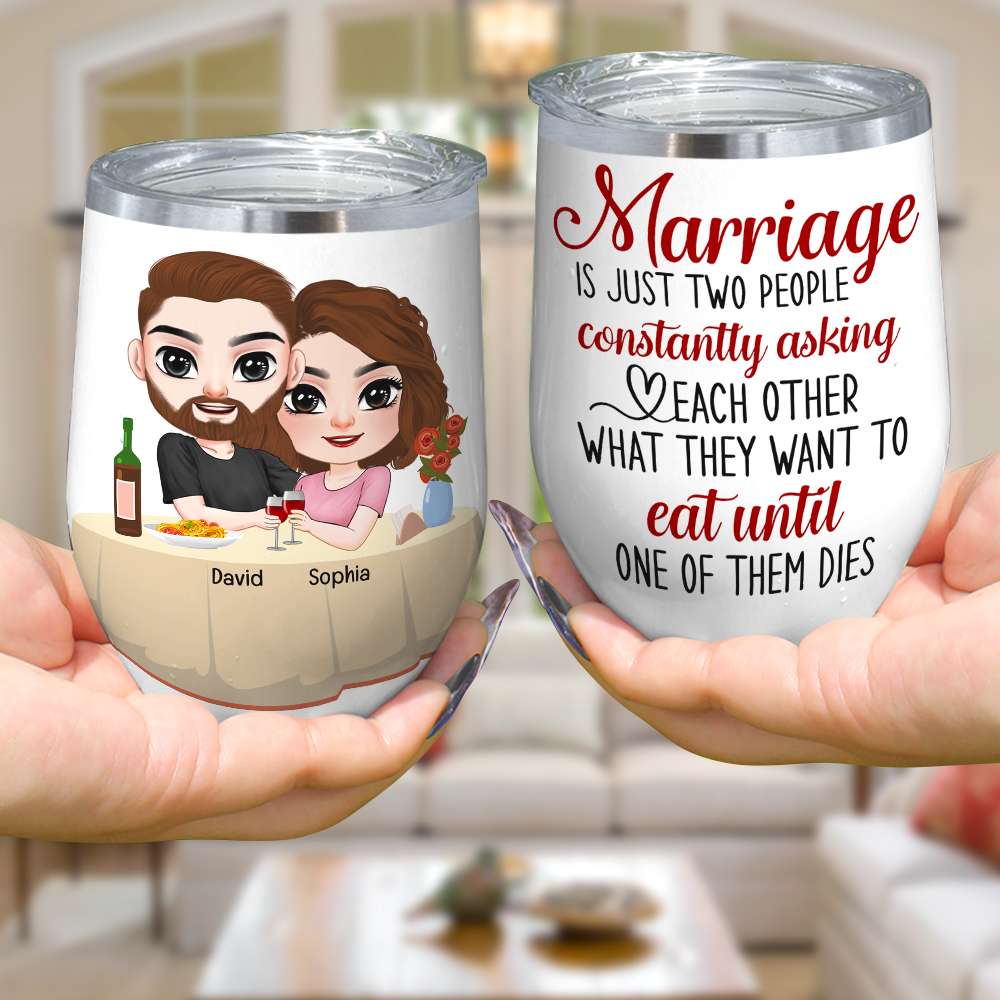 Marriage Is Just Two People, Personalized Tumbler, Gift For Couple - Coffee Mug - GoDuckee