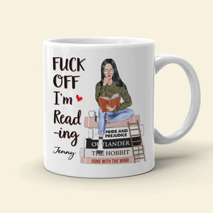 I'm Reading Book, Book Girl White Mug Gift - Coffee Mug - GoDuckee