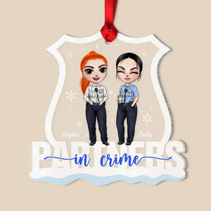 Police Colleagues And Friends Partners In Crime Personalized Acrylic Custom Shape Ornament - Ornament - GoDuckee